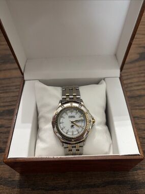 Fossil Men’s Two-Tone Stainless Steel Watch - White Dial with Gold Accents